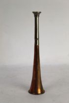 Swaine & Adeney a copper and silver plate hunting horn, length 22 cm, 4.