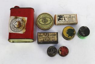 Quantity of vintage black powder and ammunition tins, to include Curtis & Harvey, .