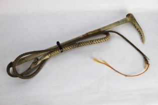 Swaine a hunting whip with red stag antler handle,