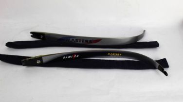 Archery equipment - a pair of Samicks Masters laminated carbon graphite archery limbs, 68",