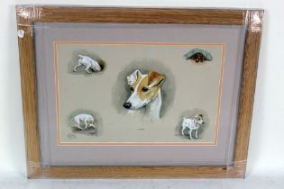 Louise Wood, a watercolour of a terrier Susie, 27 x 42 cm, framed and mounted,