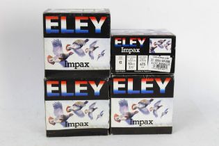 One hundred Eley Impax 12 bore shotgun cartridges, 65 mm, 28.5 gram, 6 shot fibre wad.