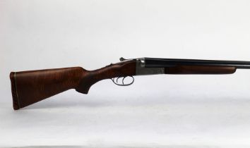 A Zabala 12 bore side by side shotgun, with 30" barrels, quarter and quarter choke, 70 mm chambers,