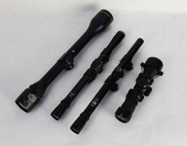 Four scopes (telescopic sights) a Lesley Powell 6 x 40, BSA 4 x 20, BSA 4 x 15 and another 4 x 30.