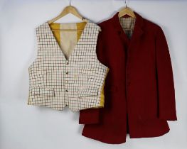 A Harry Hall foxhunting pink jacket and a waistcoat.