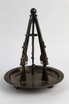 An Elkington & Co hallmarked silver pipe stand, in the form of three Lee Enfield military rifles,