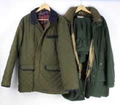 A Duck Dry Loden jacket Size M and a pair of breeks and a Samuel Windsor quilted jacket +/- Size L.