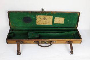 William Powell & Son a leather and canvas shotgun motor case, initialled to lid RC,