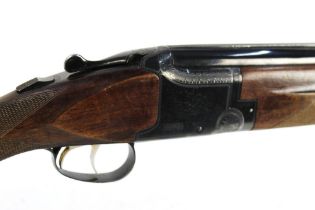 A Laurona 12 bore over/under shotgun with 27" barrels, three quarter and half choke, 3" chambers,