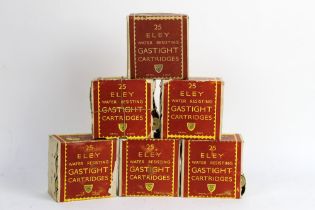 One hundred and fifty Eley water resisting gastight 12 bore shotgun cartridges, 3", shot Size 4.