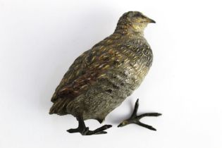 An Austrian cold painted bronze partridge, height +/- 10 cm (AF).