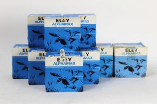 Fifty Eley Alphamax 16 bore shotgun cartridges, 70 mm, various shot sizes.