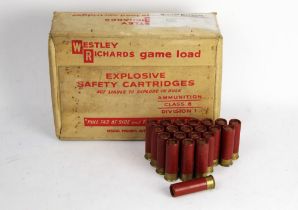 Twenty one Eley Kynoch 8 bore shotgun cartridges, loaded with No.