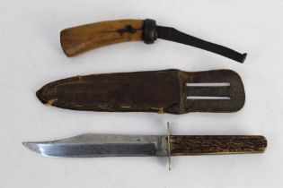 A Bowie type knife, the blade marked Midland Army Stores Ltd,