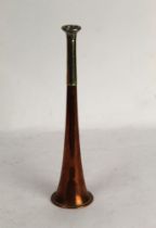 Swaine & Adeney a copper and silver plated hunting horn, 23.5 cm, 6.