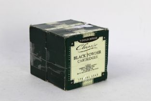 Fifty Gamebore Classic black powder cartridges, 12 bore, No. 6 shot, 28 gram, 65 mm felt wad.