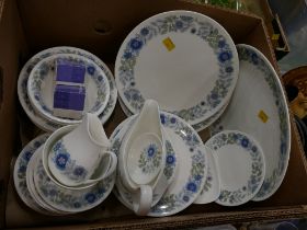 Box of Wedgwood Clementine pattern dinnerware