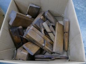 Box of wooden block planes