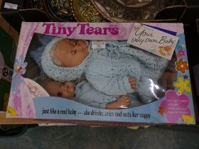 Two vintage Tiny Tears dolls in original box