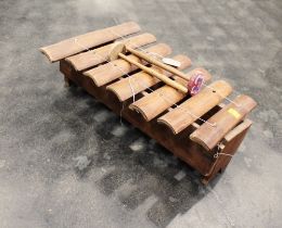 Rustic Balinese wooden xylophone