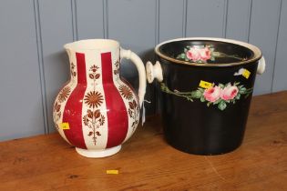19th Century jug and slop bucket with lid