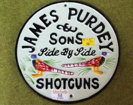 Cast metal sign, James Purdy & Sons,