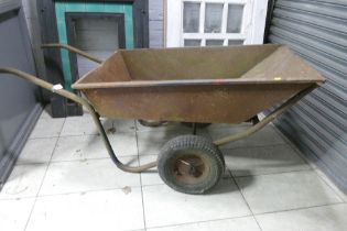 Large metal wheelbarrow