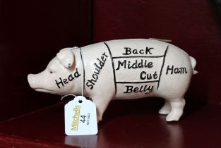 Cast metal pig money bank