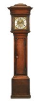 A late 18th century oak longcase clock,