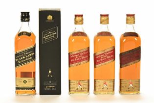 A collection of whisky to include a bottle of Johnnie Walker Black Label Old Scotch whisky,