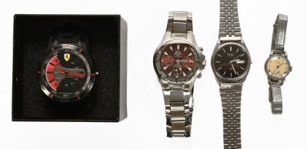 A Ferrari gentleman's wristwatch, together with a Slazenger watch,
