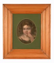 British School early 20th century, portrait of a young girl head and shoulders, pastel. 33 x 25 cm.