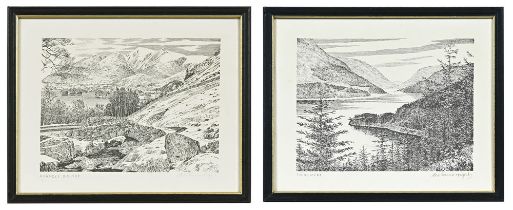 Alfred Wainwright (1907-1991), Thirlmere, print, inscribed with title and signed. 19.5 x 25 cm.