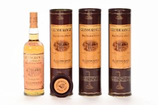 A collection of three bottles of Glenmorangie single malt Scotch whisky, 10 years old, 40% vol.