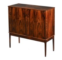 A mid century rosewood record cabinet,