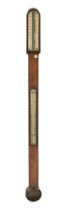 A 19th century rosewood stick barometer by James Adams London, with ivory scale.