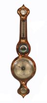 A 19th century mahogany wheel barometer, signed T.V.