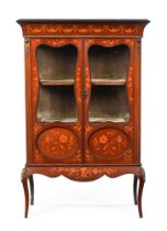 A late 19th century mahogany display cabinet, in the Dutch style,