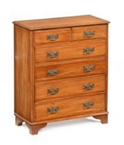 A late 19th century specimen chest, of two short and four long drawers on bracket feet.