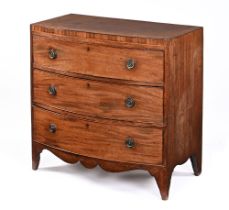 A 19th century mahogany bowfront chest of drawers,