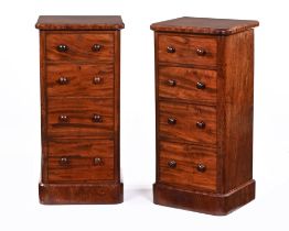 A pair of mid Victorian mahogany pedestal chests,