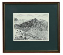 Alfred Wainwright (1907-1991), Hobcarton Pike, original pen and ink drawing,