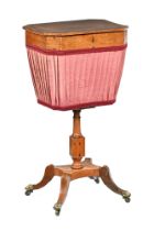 A 19th century part mahogany sewing box,