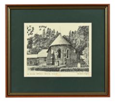 Alfred Wainwright (1907-1991), The Roman Catholic Church, Dunsop, original pen and ink drawing,