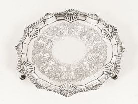 A George IV silver salver, London 1821, maker WB possibly William Bruce,