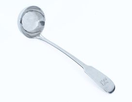 A late George III Dumfries silver toddy ladle by David Gray, four marks - fouled anchor, unicorn,