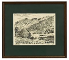 Alfred Wainwright (1907-1991), an original pen and ink drawing "Glen Trool",