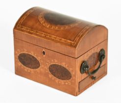 A Georgian inlaid dome topped box,