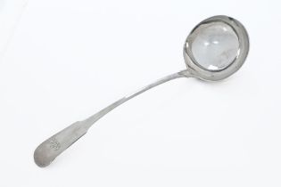 A late George III/George IV Dumfries silver soup ladle by David Gray, circa 1820, oar pattern,