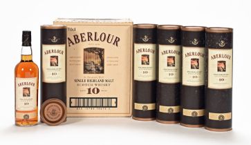 A collection of five bottles of Aberlour single highland malt Scotch whisky, aged 10 years.